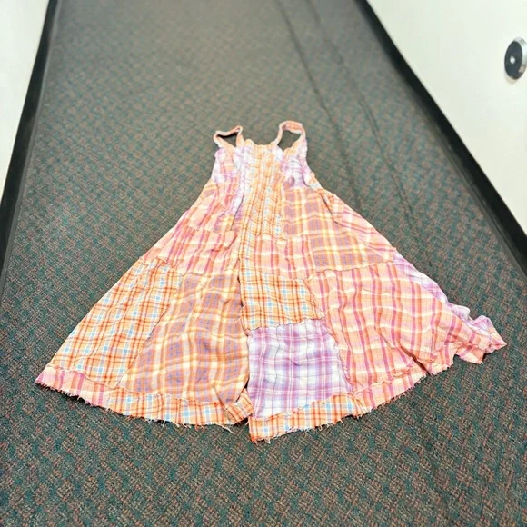 Oli & Hali large loose fit distressed style Mixed Plaid wide leg jumpsuit romper - Picture 5 of 11